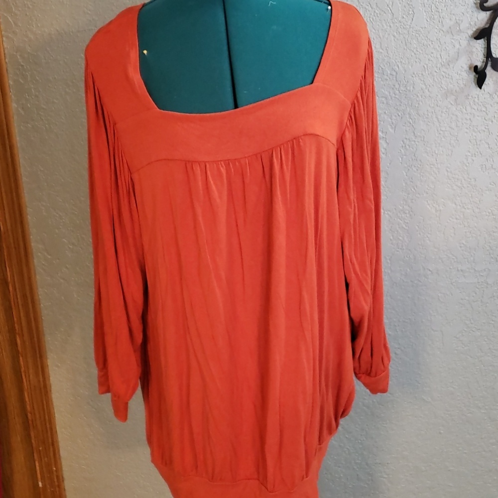 Burnt orange, long sleeved top 14/16W from Cato!